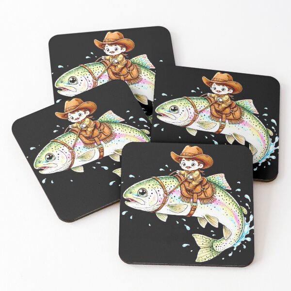 Item preview, Cowboy Trout Rainbow Fishing Western Style Design for Anglers and Fishermen Gift designed and sold by Teetreasure2.