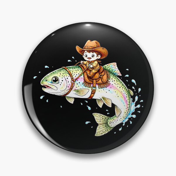 Item preview, Cowboy Trout Rainbow Fishing Western Style Design for Anglers and Fishermen Gift designed and sold by Teetreasure2.