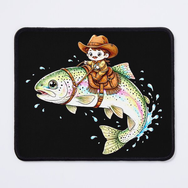 Item preview, Cowboy Trout Rainbow Fishing Western Style Design for Anglers and Fishermen Gift designed and sold by Teetreasure2.