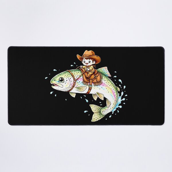 Item preview, Cowboy Trout Rainbow Fishing Western Style Design for Anglers and Fishermen Gift designed and sold by Teetreasure2.