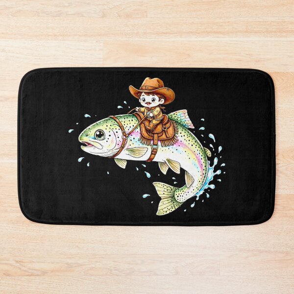 Item preview, Cowboy Trout Rainbow Fishing Western Style Design for Anglers and Fishermen Gift designed and sold by Teetreasure2.