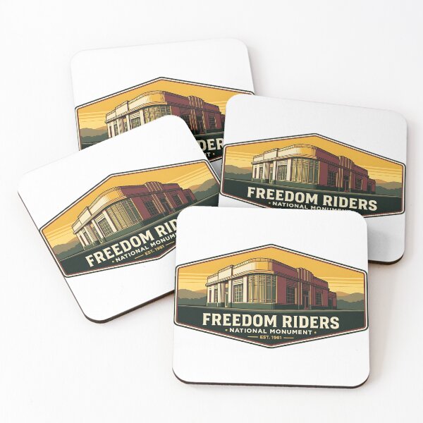 Item preview, Freedom Riders National Monument Golden Hour Hexagon Sticker designed and sold by DetourDgn.