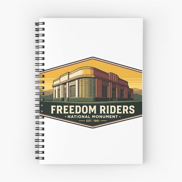 Item preview, Freedom Riders National Monument Golden Hour Hexagon Sticker designed and sold by DetourDgn.