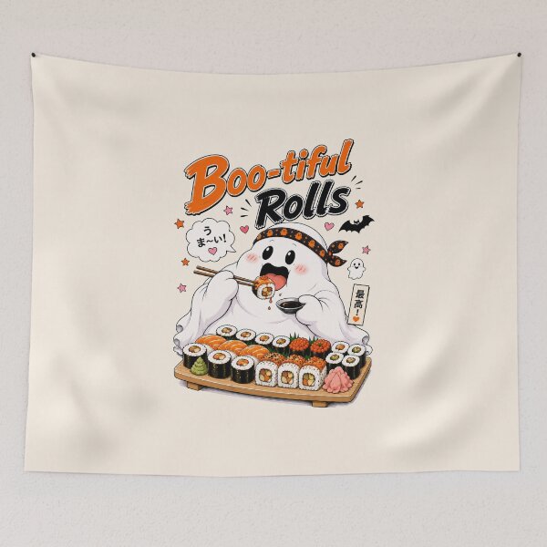 Item preview, Boo-tiful Rolls Sushi Food pun designed and sold by Festive Bug.