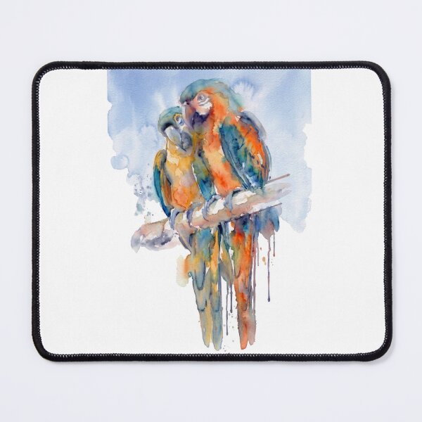 Item preview, Vibrant Macaw Parrots Tropical Watercolor Art designed and sold by caracatita75.
