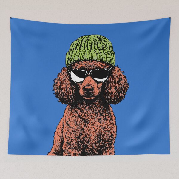 Item preview, Poodle With Beanie and Sunglasses designed and sold by MZS Studio.