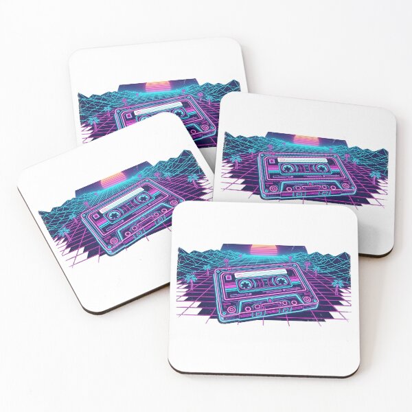 Item preview, Synthwave 80s Retro Cassette Tape Cyberpunk Grid Sunset designed and sold by Pyt27.