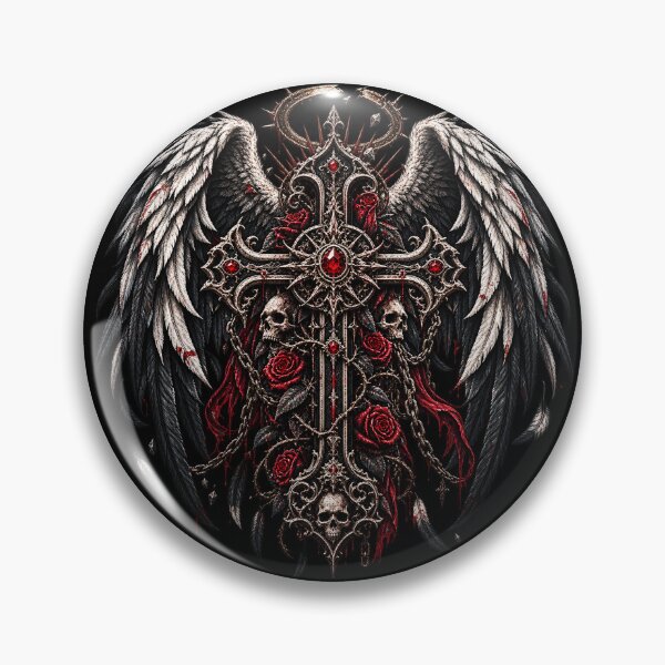 Item preview, Fallen Angel Gothic Cross designed and sold by TheInkRaven.