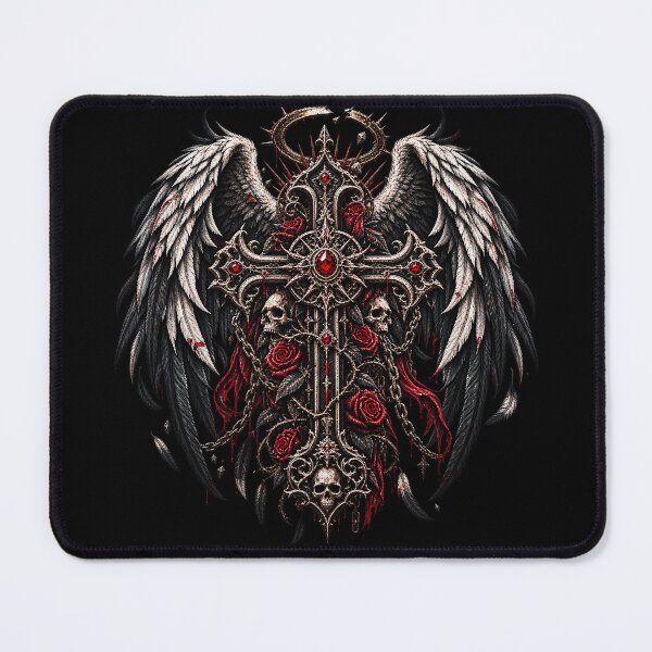Item preview, Fallen Angel Gothic Cross designed and sold by TheInkRaven.