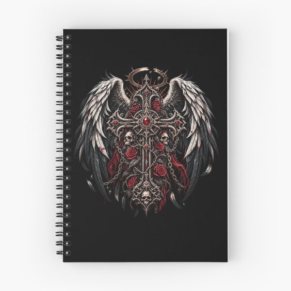 Item preview, Fallen Angel Gothic Cross designed and sold by TheInkRaven.