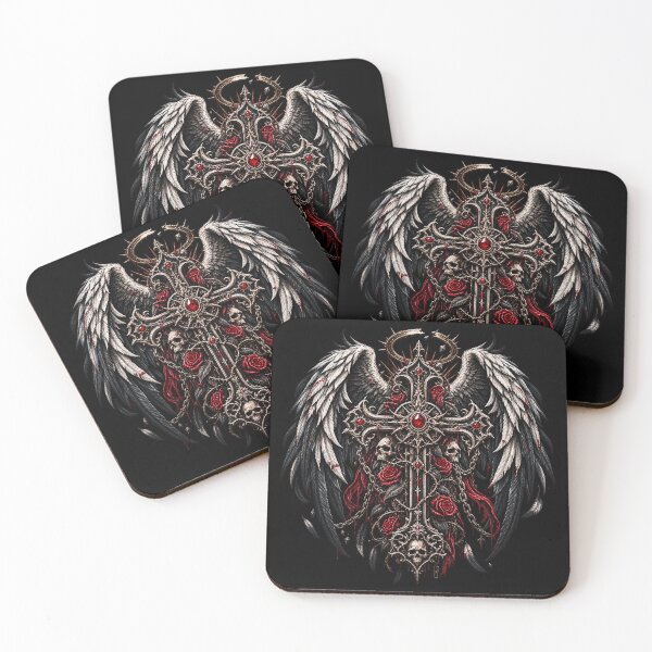 Item preview, Fallen Angel Gothic Cross designed and sold by TheInkRaven.