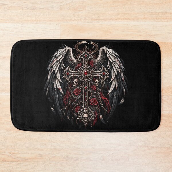 Item preview, Fallen Angel Gothic Cross designed and sold by TheInkRaven.
