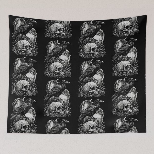 Item preview,  Halloween The Raven and the Skull  Moon – Crow Gothic Dark Art designed and sold by SOUFIANE1991.