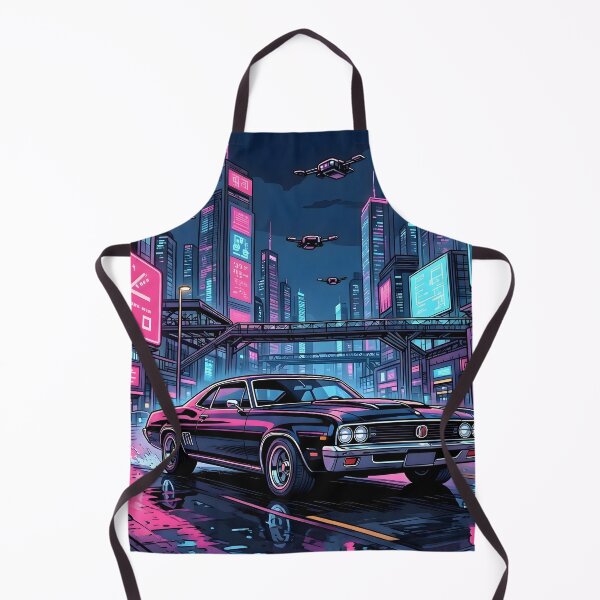 Item preview, Cyberpunk Neon City Muscle Car Synthwave Skyline designed and sold by Herodestroyer.
