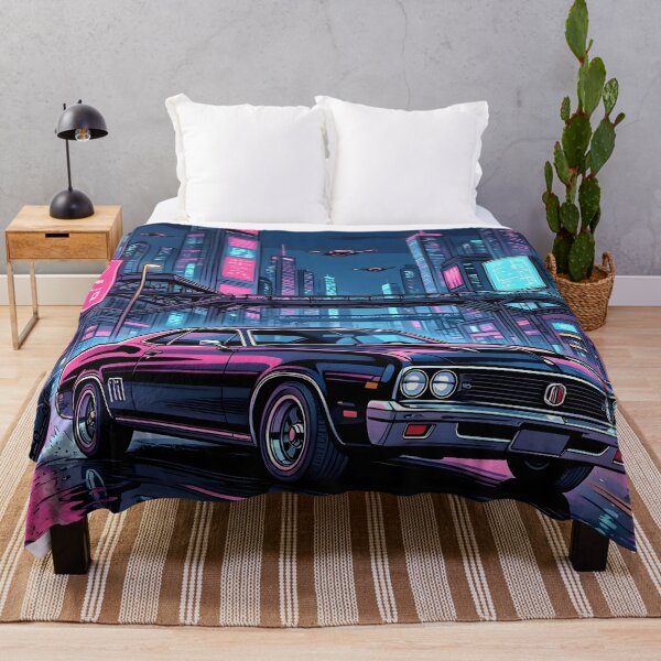 Item preview, Cyberpunk Neon City Muscle Car Synthwave Skyline designed and sold by Herodestroyer.