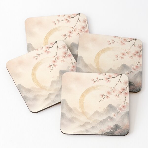Item preview, Sakura Enso Wall Art Poster | Cherry Blossom Zen Circle, Japandi Japanese Spring Decor designed and sold by LuminaKage.
