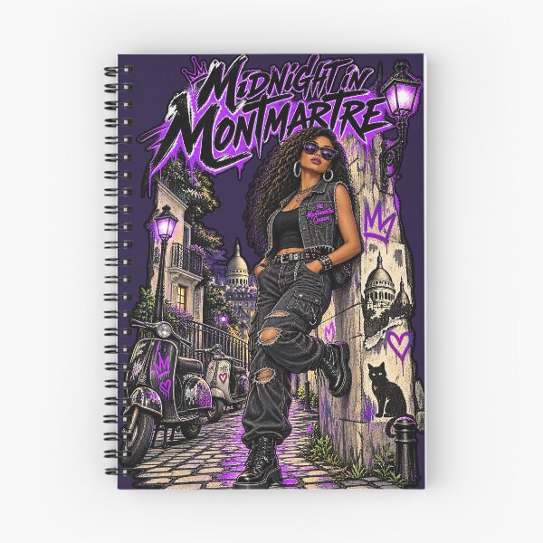 Item preview, Midnight Montmartre – Urban Streetwear Art with Bold Purple Graffiti designed and sold by CurrentPhase.