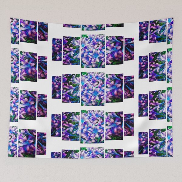 Item preview, Cosmic blue lilies triptych designed and sold by Bonnie's Playground.