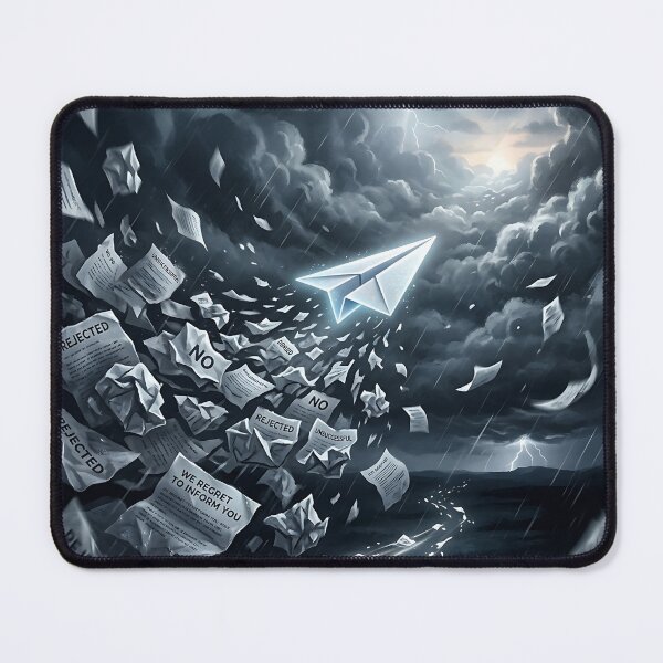 Item preview, Paper Plane Flying Through Rejection Letters Perseverance designed and sold by Michaelragheb.