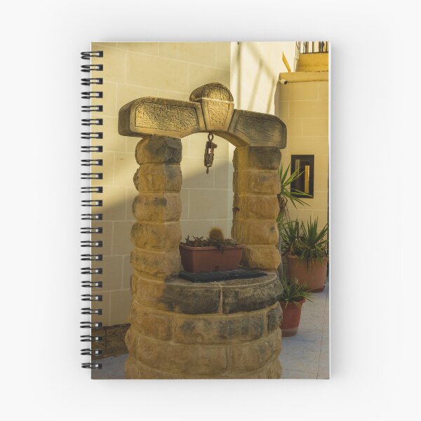 Item preview, Stone Well Arch with Pillars and Potted Cacti on Sunny Outdoor Patio Decor designed and sold by Nmallia.