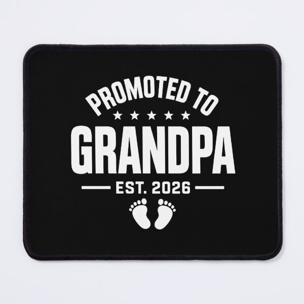 Item preview, grandpa Promoted to Grandpa with Baby Footprints designed and sold by ROUX-ART.