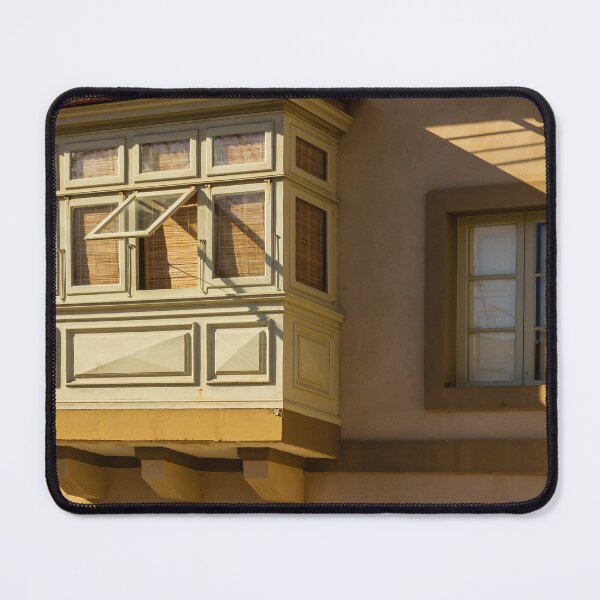 Item preview, Sunlit Beige Baywindow House Exterior With Shaded Window and Decorative Trim Details designed and sold by Nmallia.