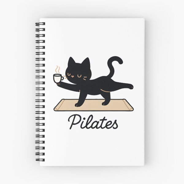Item preview, Pilates Cat – Black Cat with Coffee designed and sold by Channel1Design.