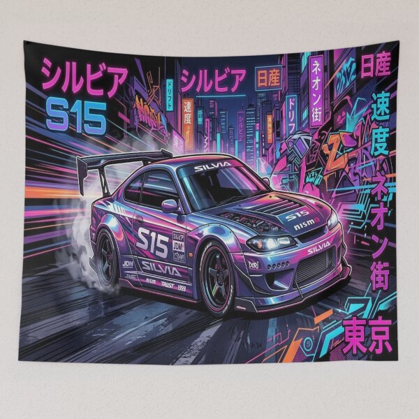 Item preview, Nissan Silvia S15 Cyber Drift | JDM Neon Art2. designed and sold by JMAVILA ART.