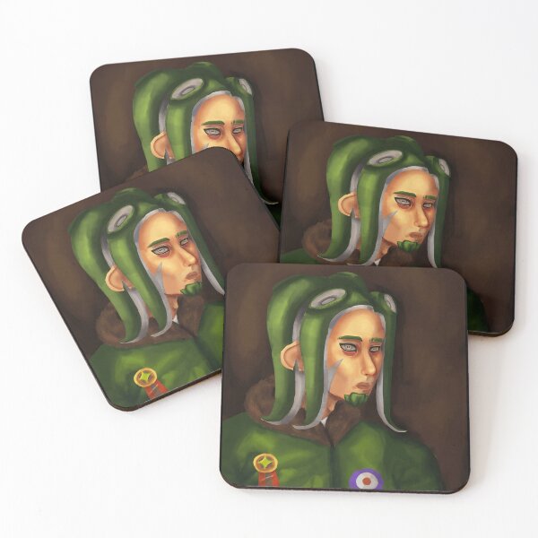 Item preview, Stylish Character Portrait with Green Hair and Unique Accessories designed and sold by J-Mindful.