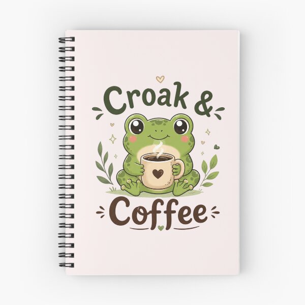 Item preview, Cute Frog Coffee Lover – Croak & Coffee Kawaii Frog Coffee Design designed and sold by Sanika arts .