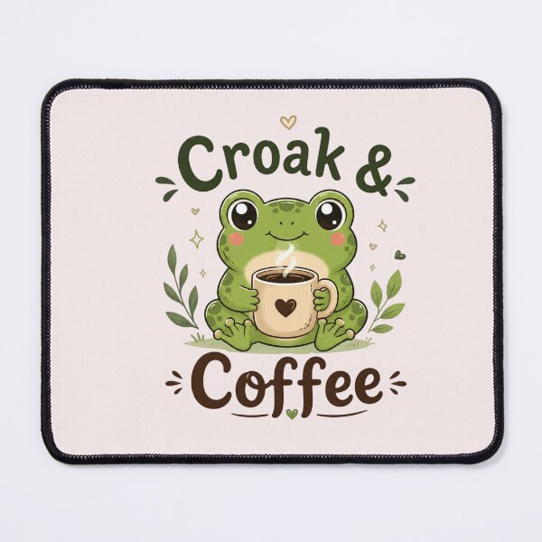 Item preview, Cute Frog Coffee Lover – Croak & Coffee Kawaii Frog Coffee Design designed and sold by Sanika arts .