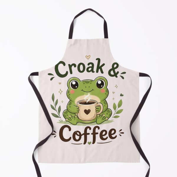 Item preview, Cute Frog Coffee Lover – Croak & Coffee Kawaii Frog Coffee Design designed and sold by Sanika arts .