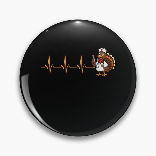 Item preview, nurse turkey heart rhythm thanksgiving healthcare art designed and sold by ROUX-ART.