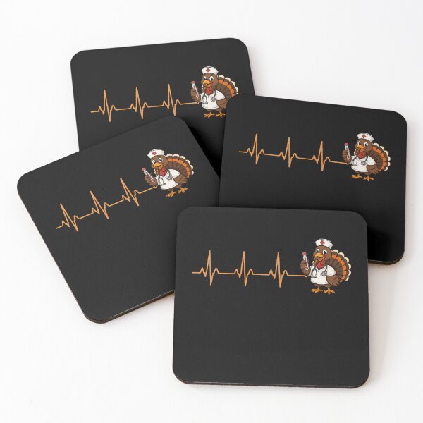 Item preview, nurse turkey heart rhythm thanksgiving healthcare art designed and sold by ROUX-ART.