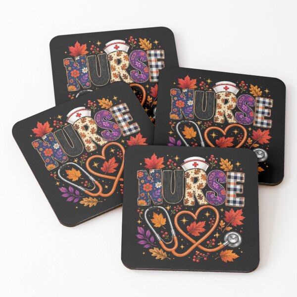 Item preview, Nurse Floral Autumn Heartbeat Stethoscope Graphic designed and sold by ROUX-ART.