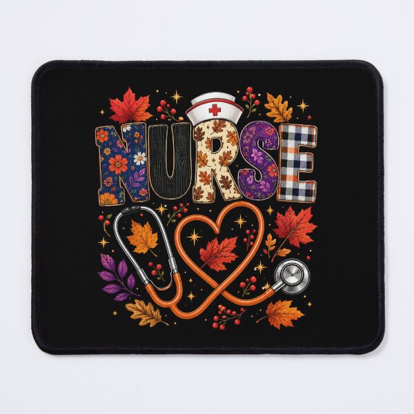 Item preview, Nurse Floral Autumn Heartbeat Stethoscope Graphic designed and sold by ROUX-ART.