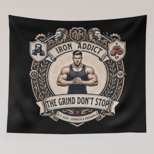 Aperçu de l'œuvre Design avec citation pour la salle de sport | Accro à la salle de sport | Vêtements de sport | Motivation | Fitness | Entraînement | T-shirt de sport | Sac | Citation de gym | Forme physique | Coach sportif | Cadeau de gym pour lui / petit ami créée et vendue par TeenLake.