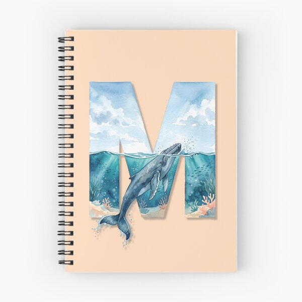 Item preview, Coastal Initial M Whale Ocean Monogram Beach Personalized Design designed and sold by Sea Gem.