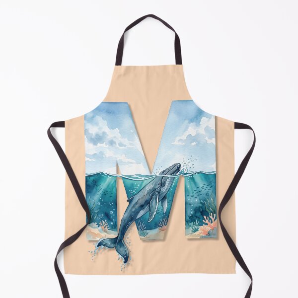 Item preview, Coastal Initial M Whale Ocean Monogram Beach Personalized Design designed and sold by Sea Gem.