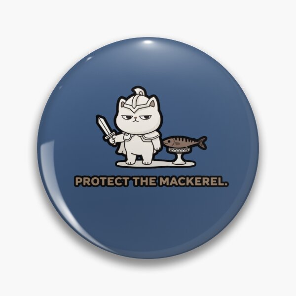 Item preview, Protect the Mackerel – Cute Cat Knight Funny Fish Defender designed and sold by Mousy17.