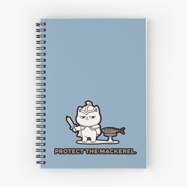 Item preview, Protect the Mackerel – Cute Cat Knight Funny Fish Defender designed and sold by Mousy17.
