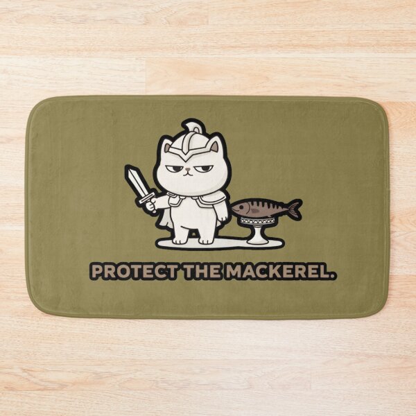 Item preview, Protect the Mackerel – Cute Cat Knight Funny Fish Defender designed and sold by Mousy17.