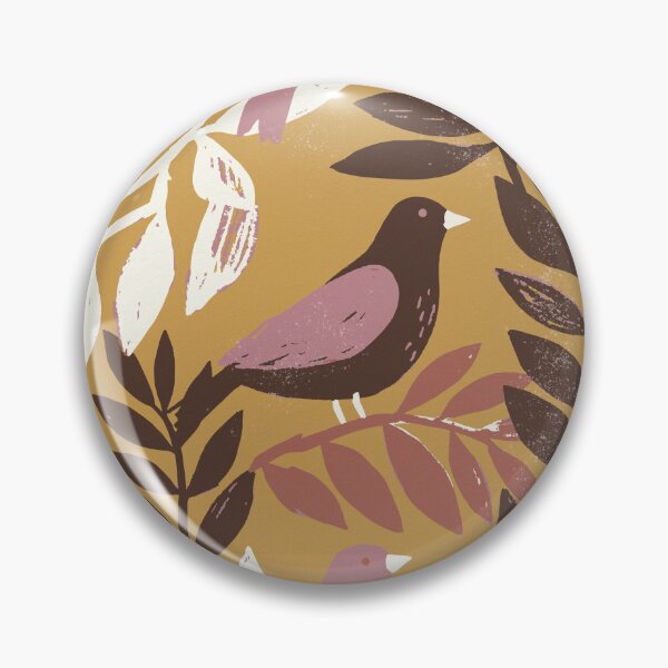 Item preview, Forest Birds in Retro Ochre and Earth Tones designed and sold by Pattique.