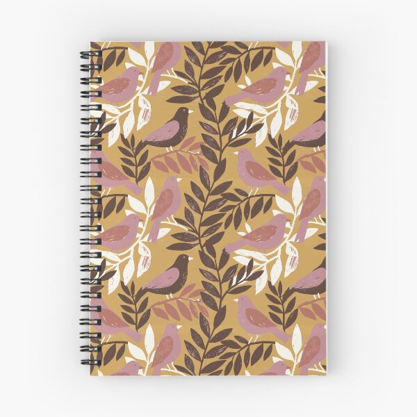 Item preview, Forest Birds in Retro Ochre and Earth Tones designed and sold by Pattique.
