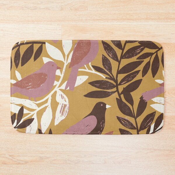 Item preview, Forest Birds in Retro Ochre and Earth Tones designed and sold by Pattique.