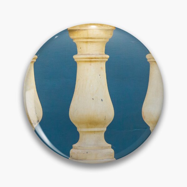 Item preview, Elegant Cream Balusters On Blue Balcony Railing Create Classic Architectural Detail designed and sold by Nmallia.