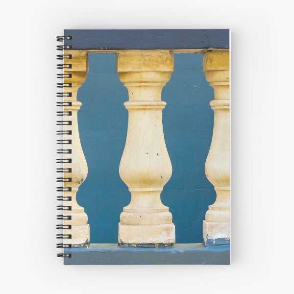 Item preview, Elegant Cream Balusters On Blue Balcony Railing Create Classic Architectural Detail designed and sold by Nmallia.