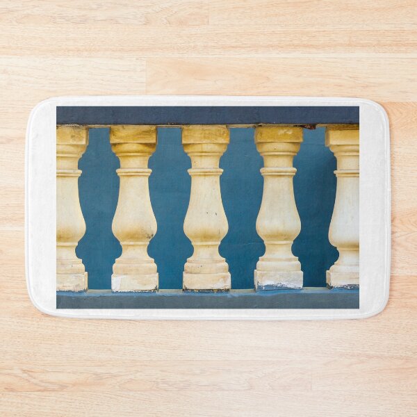 Item preview, Elegant Cream Balusters On Blue Balcony Railing Create Classic Architectural Detail designed and sold by Nmallia.