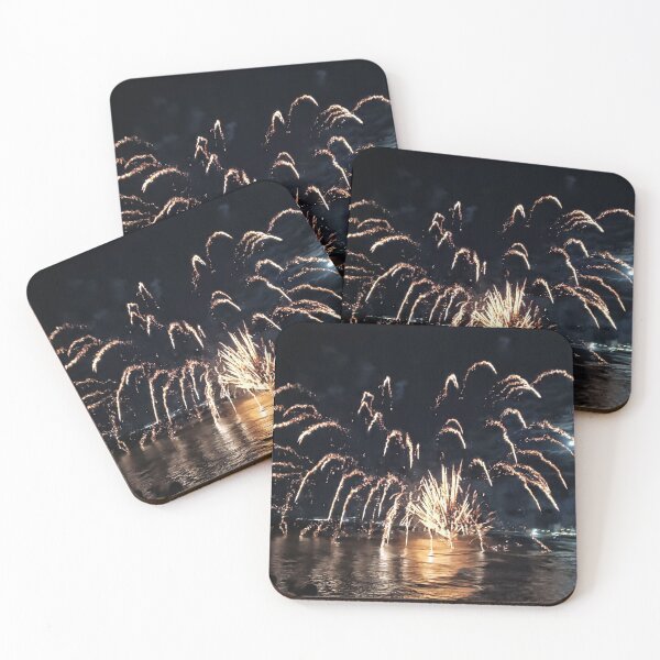 Item preview, Spectacular Orange Fireworks over Adriatic Sea: Rodi Garganico Night designed and sold by EpicVistas.