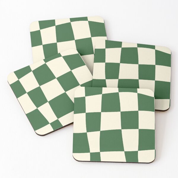 Item preview, Green Cream Wavy Checkerboard Pattern designed and sold by LunaVales.